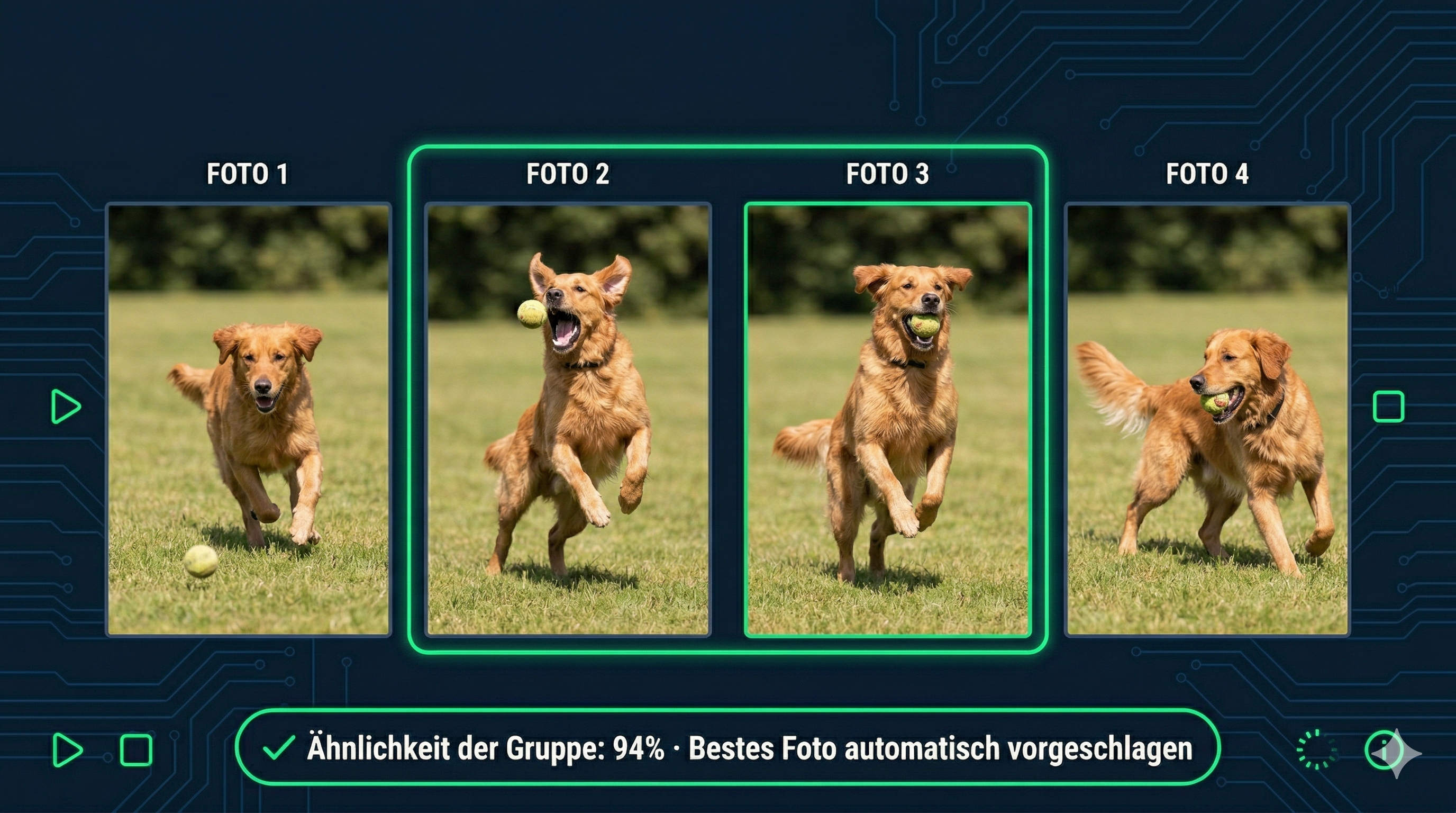 Ähnliche Serienfotos werden als Gruppe erkannt